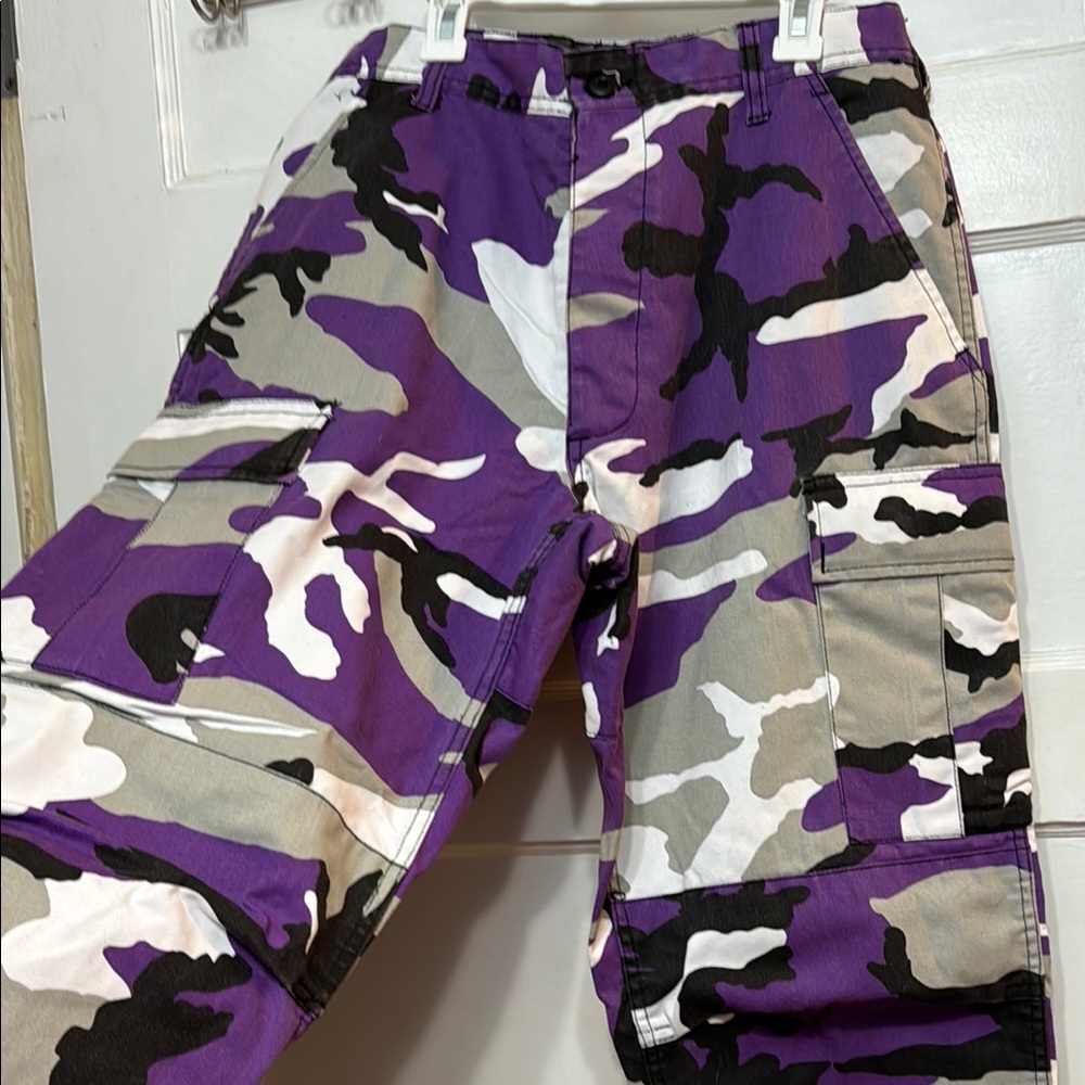 Purple Camouflage Cargo Pants